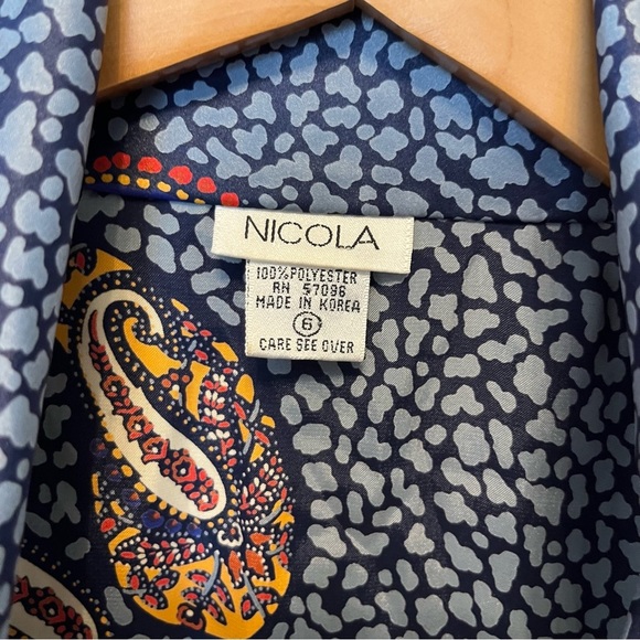 🎉Host Pick🎉 Vintage Nicola Button Down High Collard 80’s Styled Shirt size 6 - Picture 3 of 10